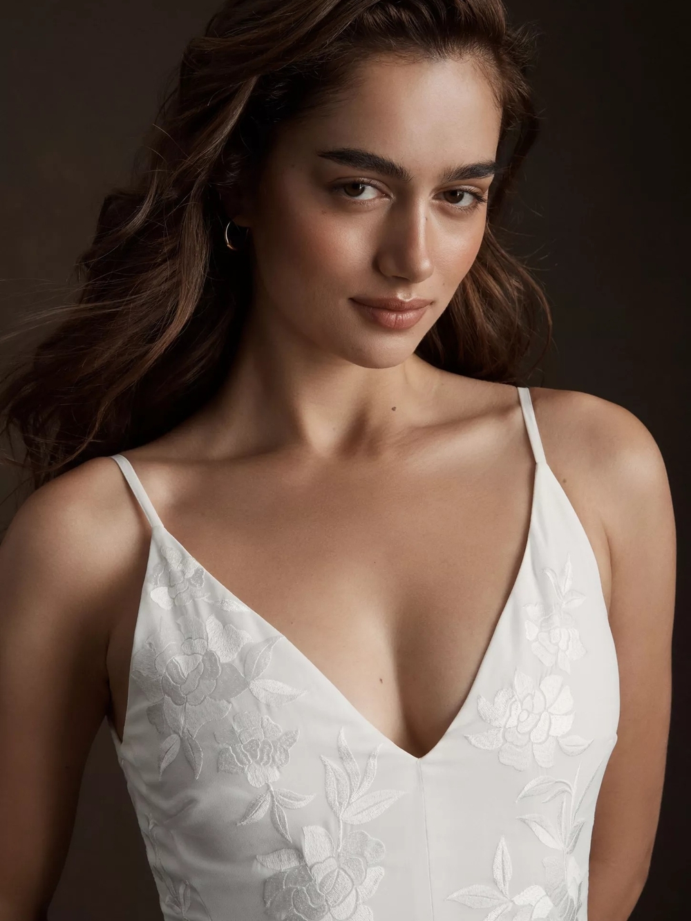 BHLDN Bonaire V-Neck Embroidered Wedding Gown, Never Altered Floor Model - Picture 9 of 13